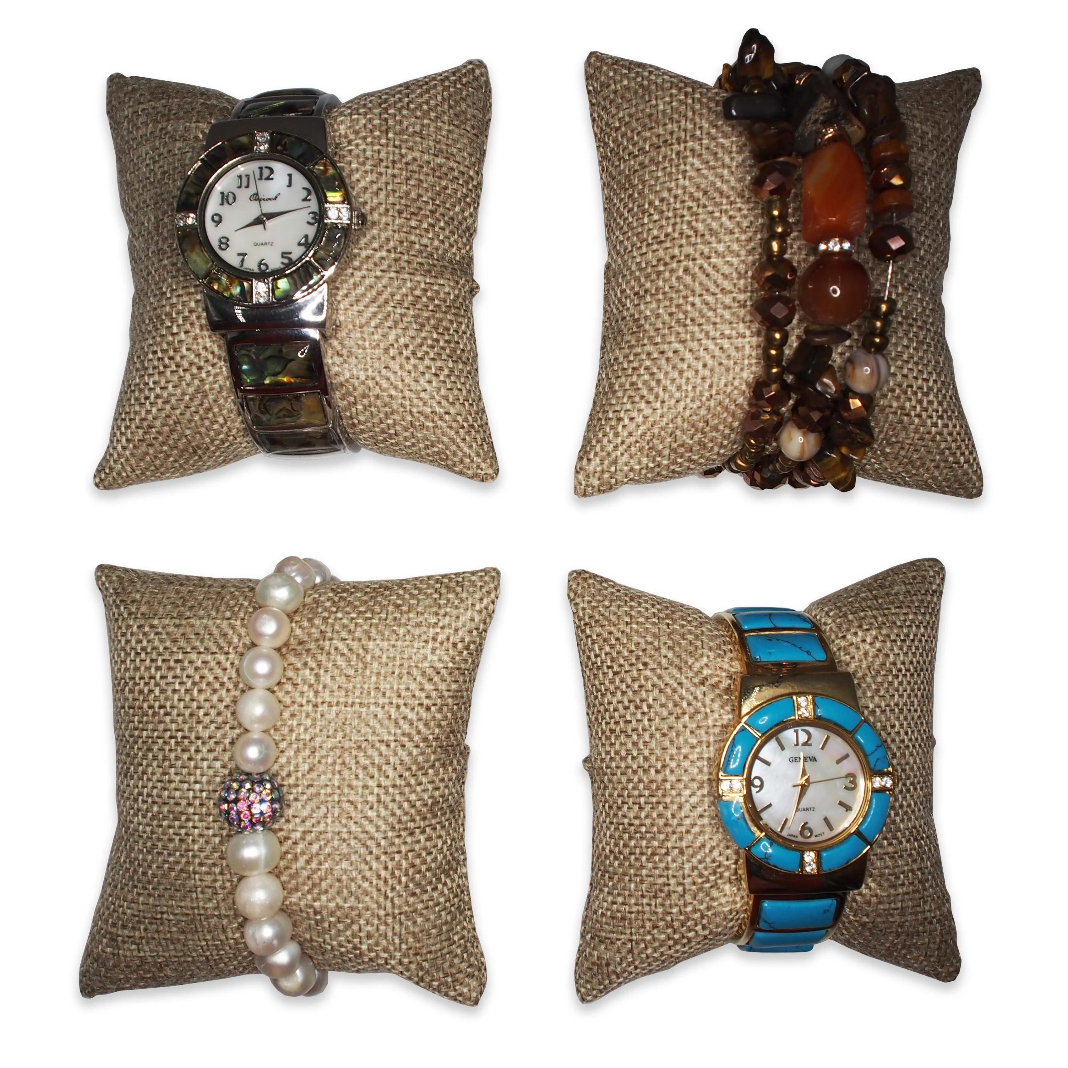 3" Burlap Fabric Pillow Displays