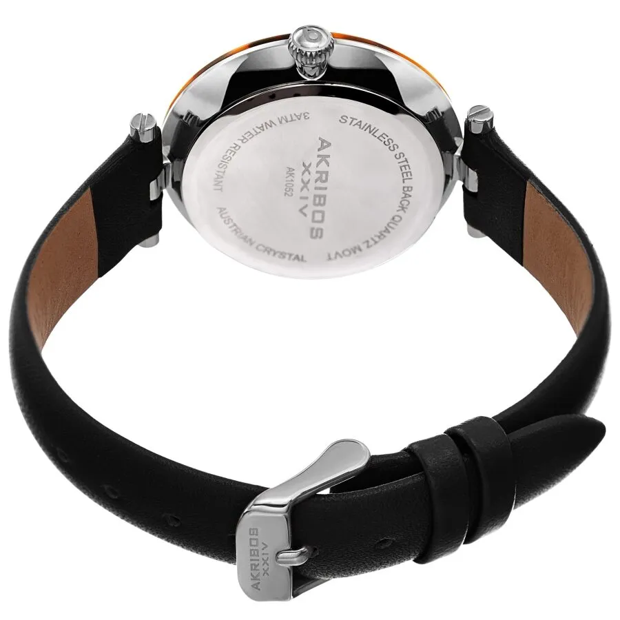 Akribos Xxiv Quartz Crystal Black Dial Ladies Watch AK1052BK