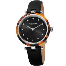 Akribos Xxiv Quartz Crystal Black Dial Ladies Watch AK1052BK
