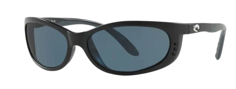 Costa Del Mar Mens Fathom Matte Black Frame - Gray 580 Plastic Lens - Polarized Sunglasses