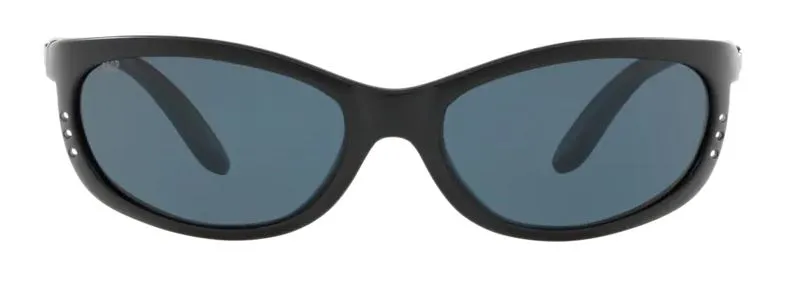 Costa Del Mar Mens Fathom Matte Black Frame - Gray 580 Plastic Lens - Polarized Sunglasses