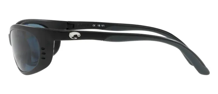Costa Del Mar Mens Fathom Matte Black Frame - Gray 580 Plastic Lens - Polarized Sunglasses