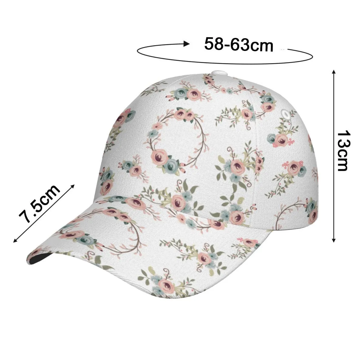 Delicate Floral Peaked Cap
