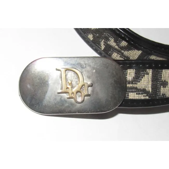 Dior Black Trotter Print With Oblique Two-tone Buckle Belt