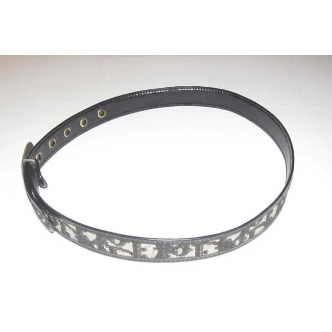 Dior Black Trotter Print With Oblique Two-tone Buckle Belt