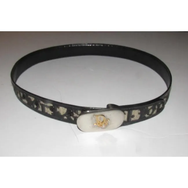 Dior Black Trotter Print With Oblique Two-tone Buckle Belt