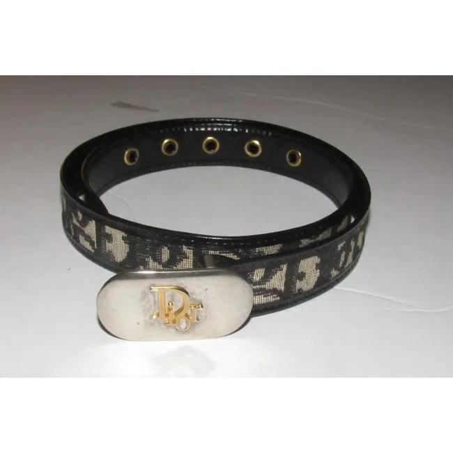 Dior Black Trotter Print With Oblique Two-tone Buckle Belt