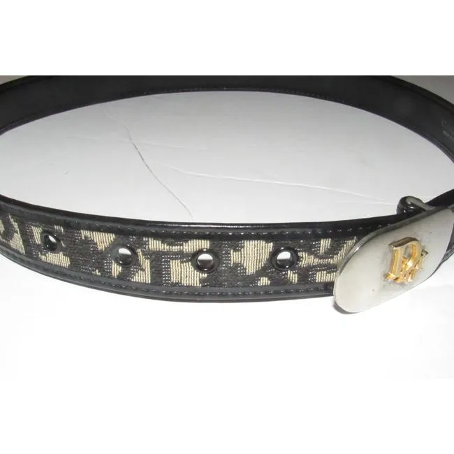 Dior Black Trotter Print With Oblique Two-tone Buckle Belt