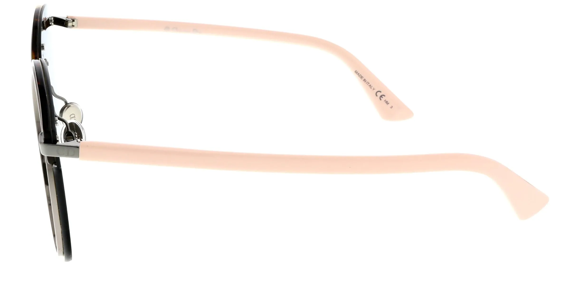 DIOR OFFSET1 Havana Light Pink Round Sunglasses