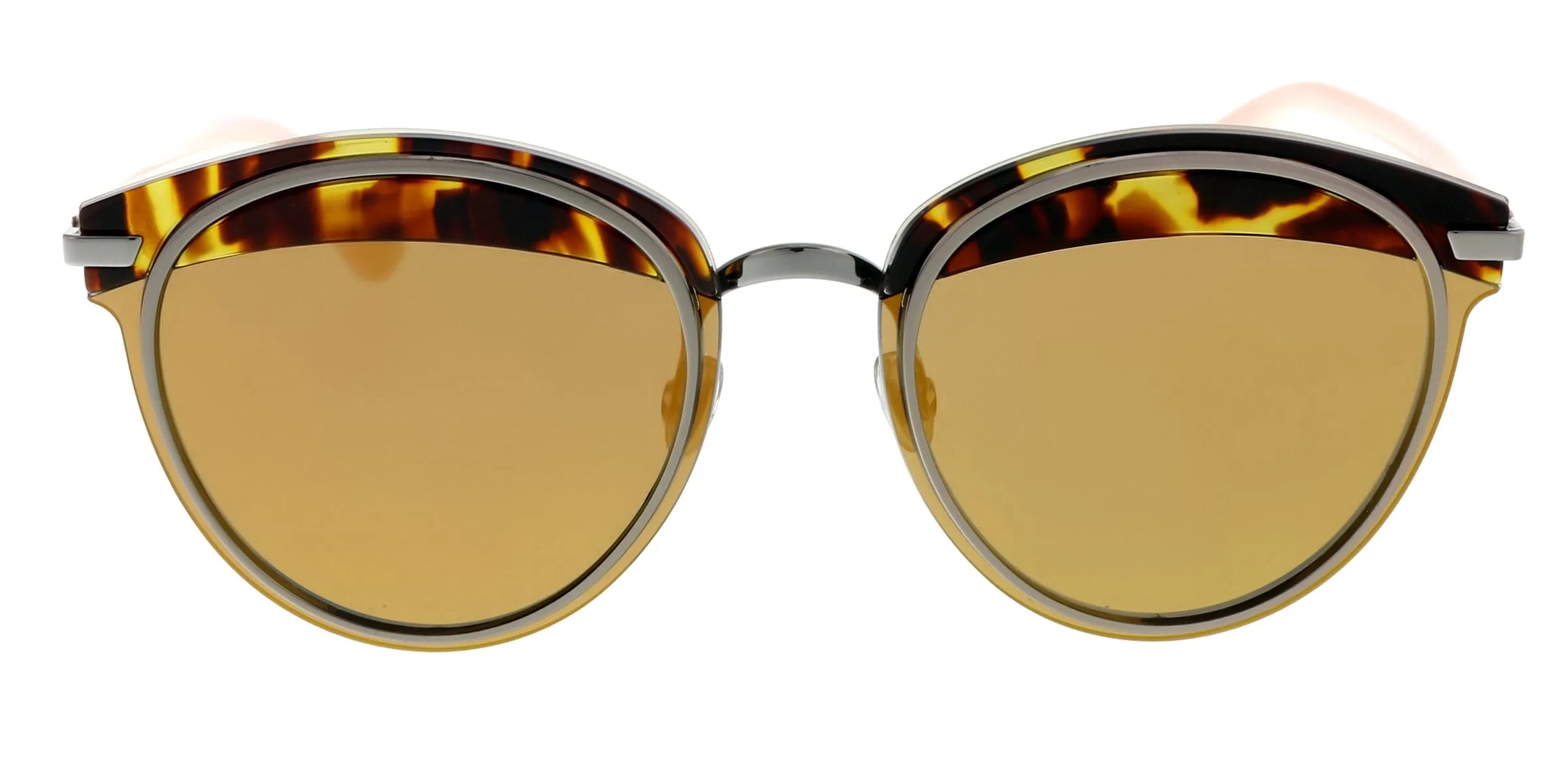 DIOR OFFSET1 Havana Light Pink Round Sunglasses