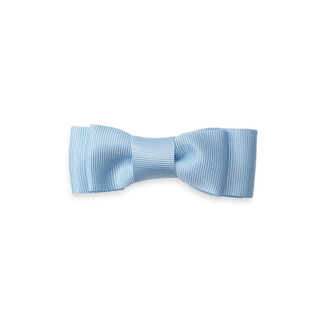 Eva's House Girls Midi Bow on Clip - Grosgrain - Light Blue