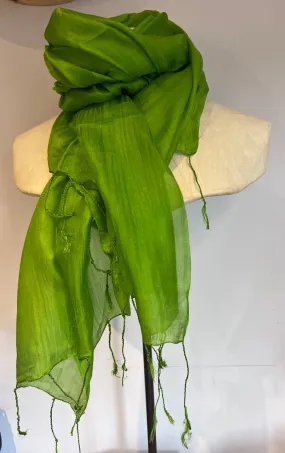Fine Quality Silk Scarf | Lime Green