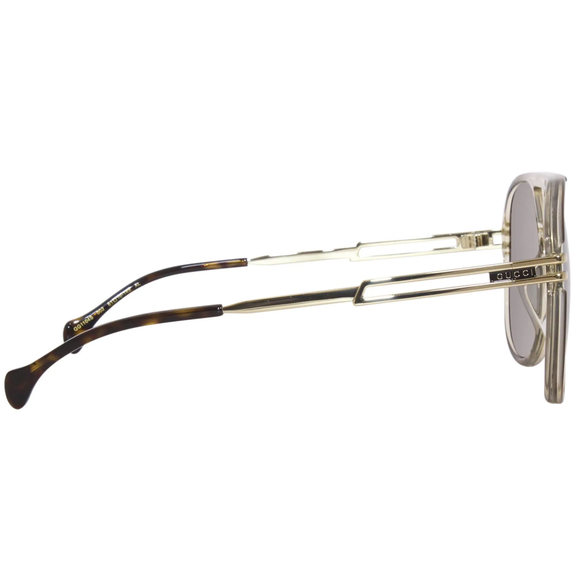 Gucci Men's Sunglasses - Full Rim Brown and Gold Acetate Pilot Frame | GG1104S 002