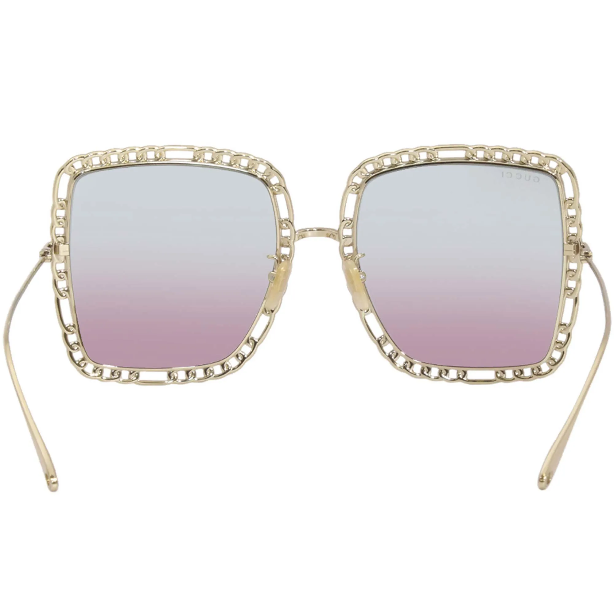 Gucci Women's Sunglasses - Light Blue to Pink Lens Gold Metal Frame | GG1033S 003