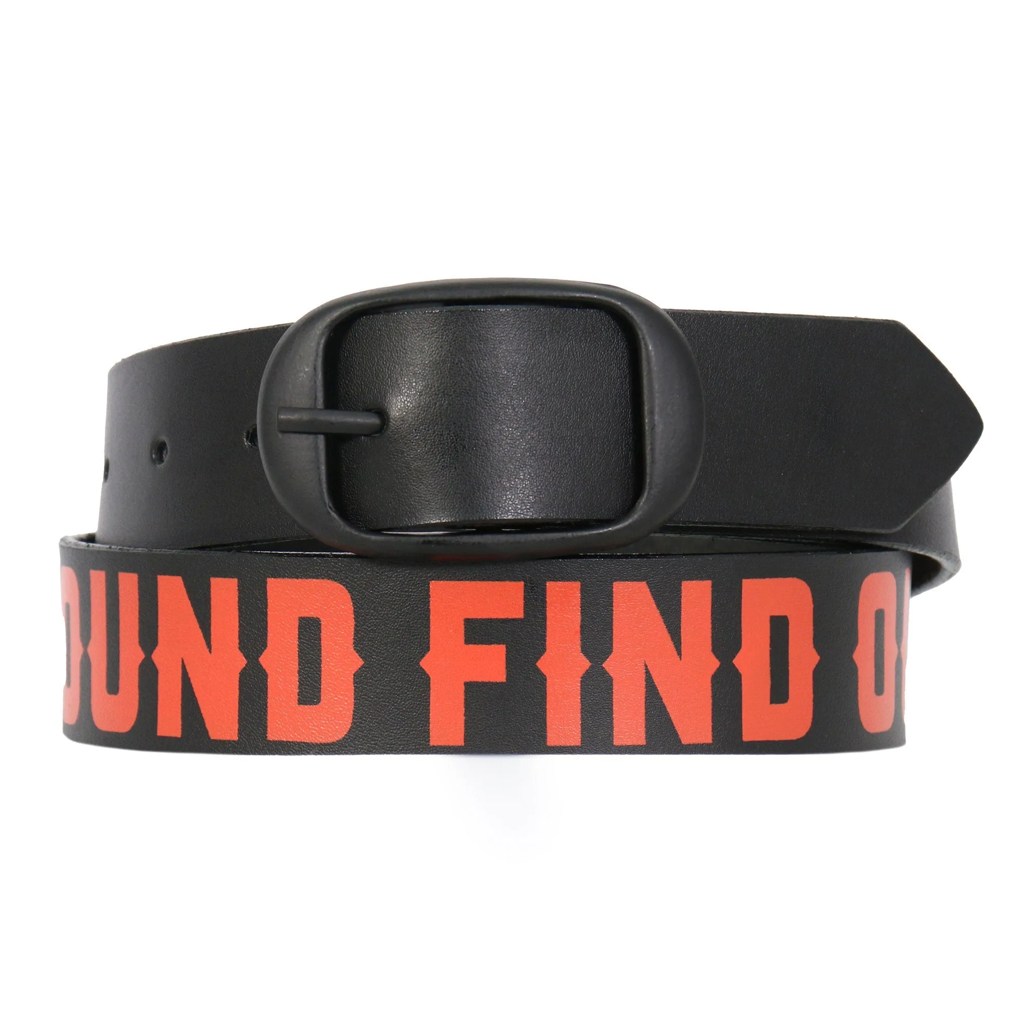 Hot Leathers F*** Around Find Out Black and Orange Leather Belt
