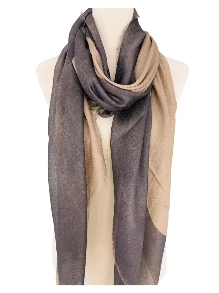JC022534 Two-Tone Silky Scarf/Shawl
