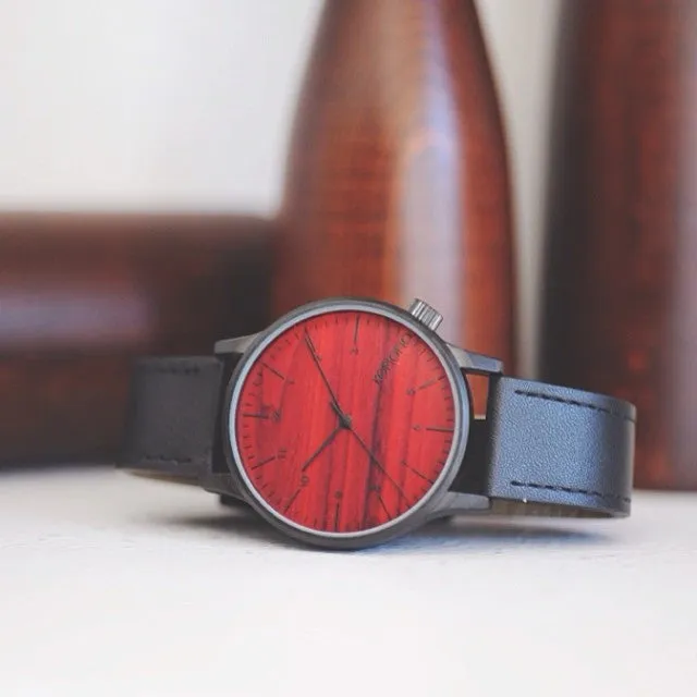 Komono Winston Black Wood Watch