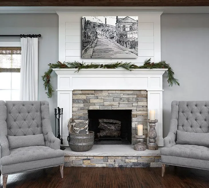 Main St and Former Wilsden Co-op Canvas Print