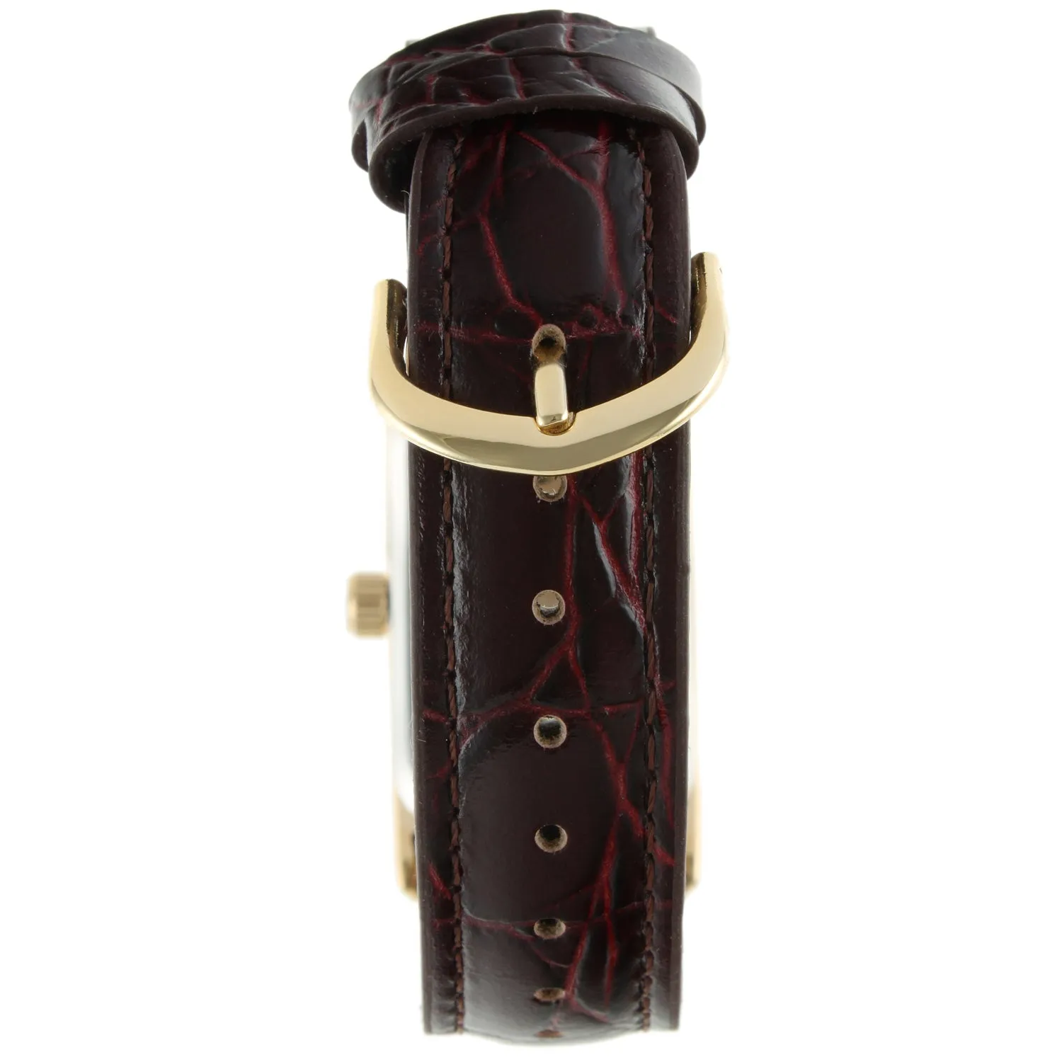 Men's 38x24mm Gold Contour Case Remote Sweep Leather watch