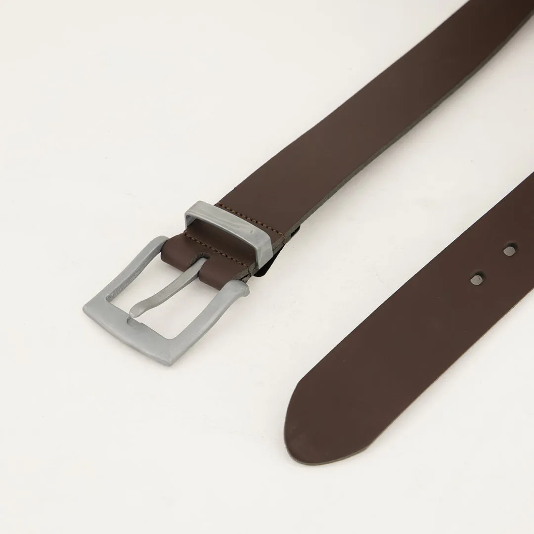 MENS NB BROWN PU LEATHER BELT (40MM, REPLENISHMENT LINE)