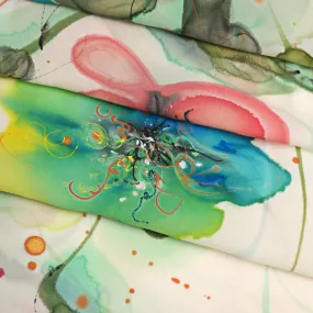 Multi-color Floral Silk Scarf