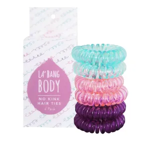 NEW No Kink Hair Ties - Coloured x 6