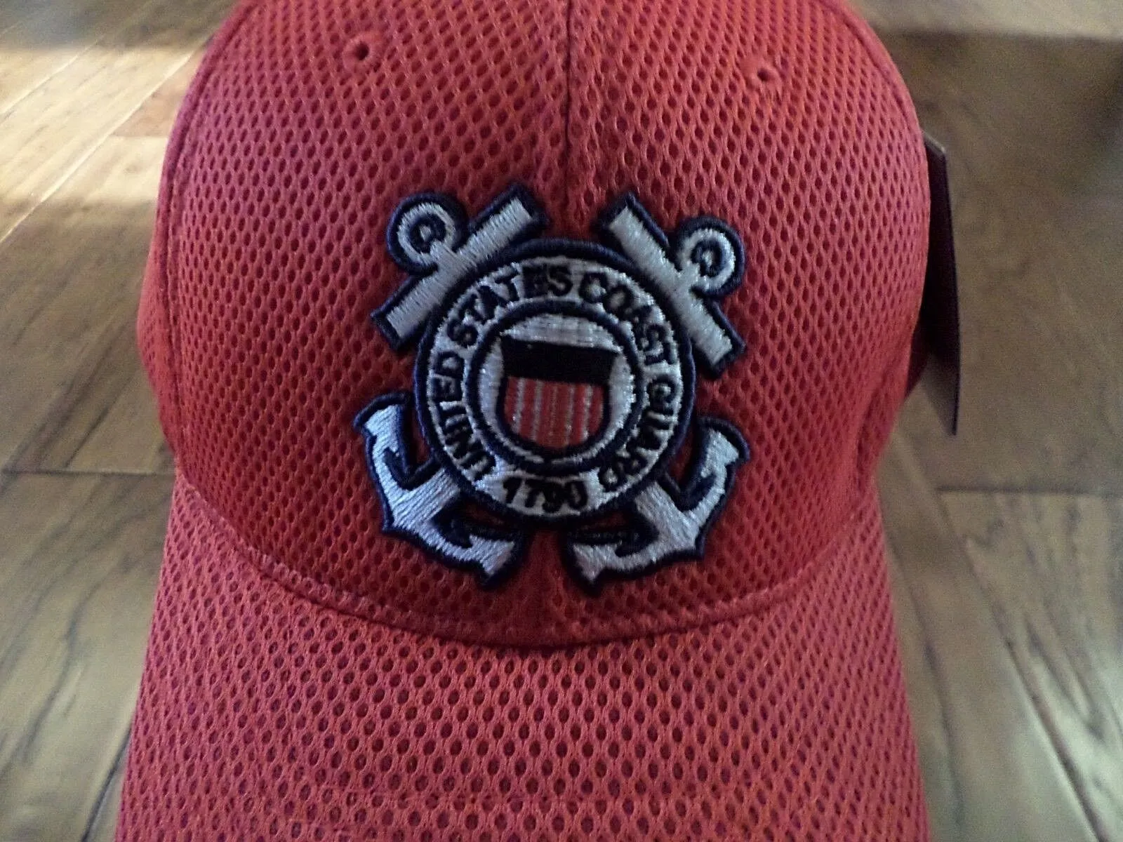 New U.S Coast Guard Hat Air Mesh 3-D Embroidered CG Red Baseball Cap