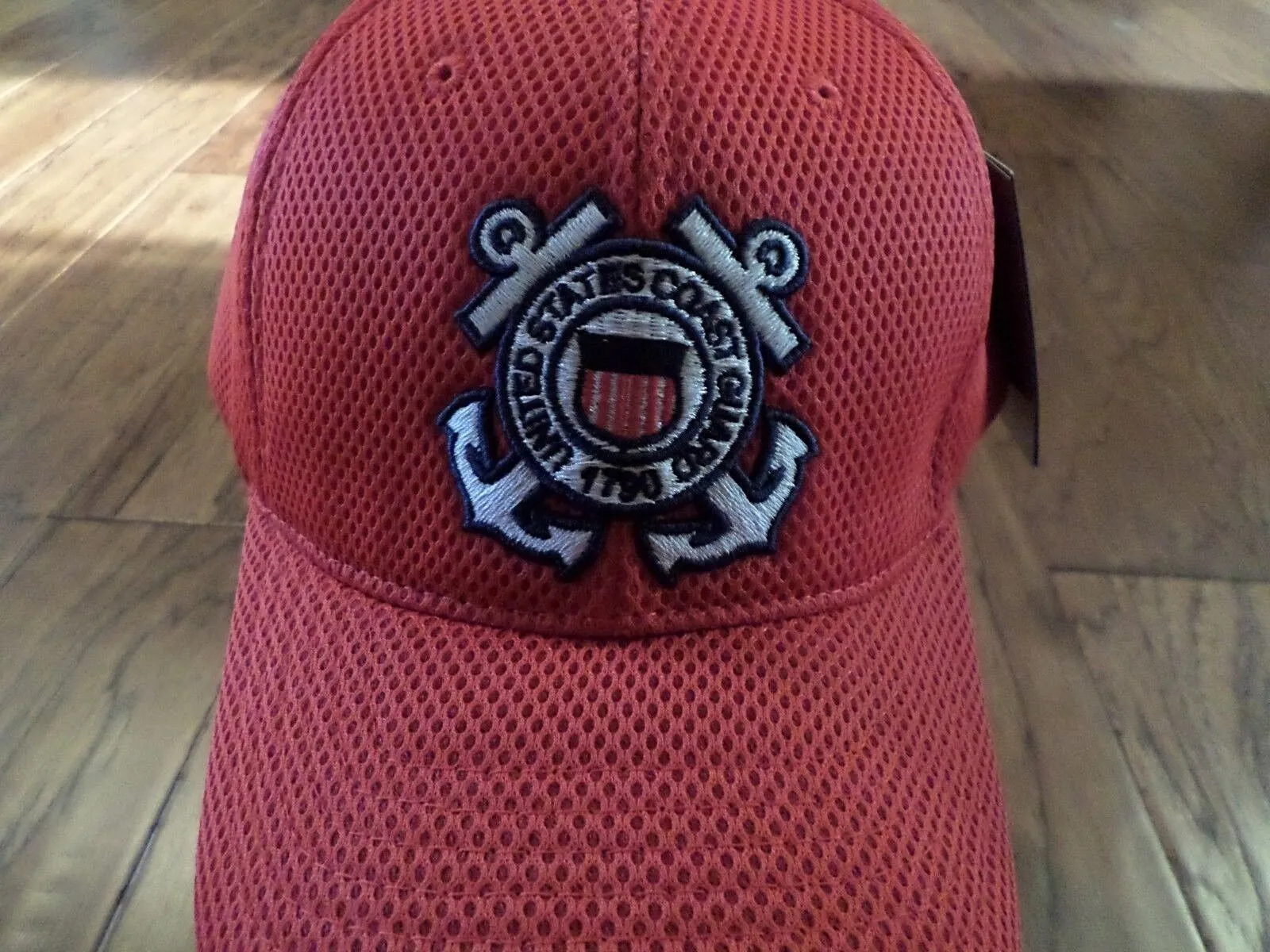 New U.S Coast Guard Hat Air Mesh 3-D Embroidered CG Red Baseball Cap