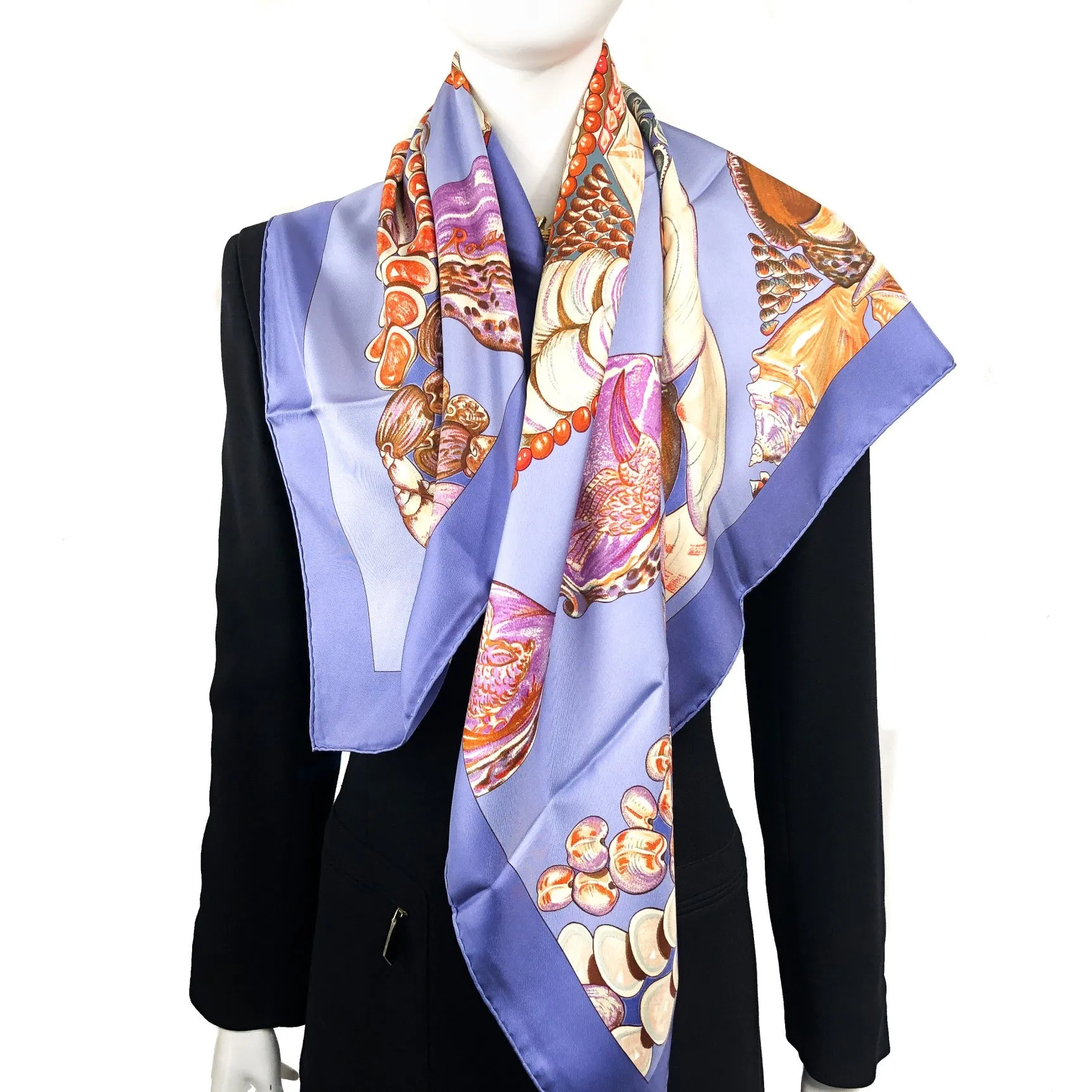Rocaille II Detail Hermes Scarf by Valerie Dawlat-Dumoulin 90cm Silk