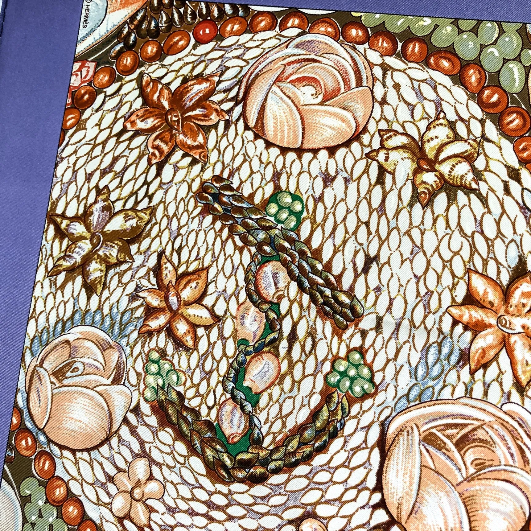 Rocaille II Detail Hermes Scarf by Valerie Dawlat-Dumoulin 90cm Silk