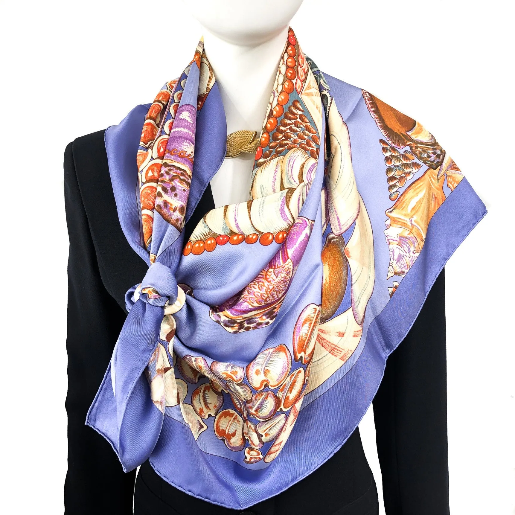 Rocaille II Detail Hermes Scarf by Valerie Dawlat-Dumoulin 90cm Silk