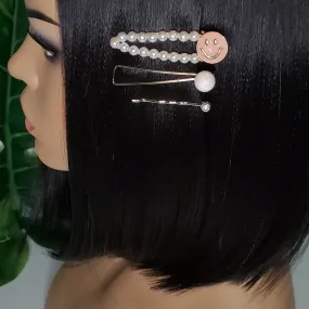 Rose Gold Pearl Hair Clips