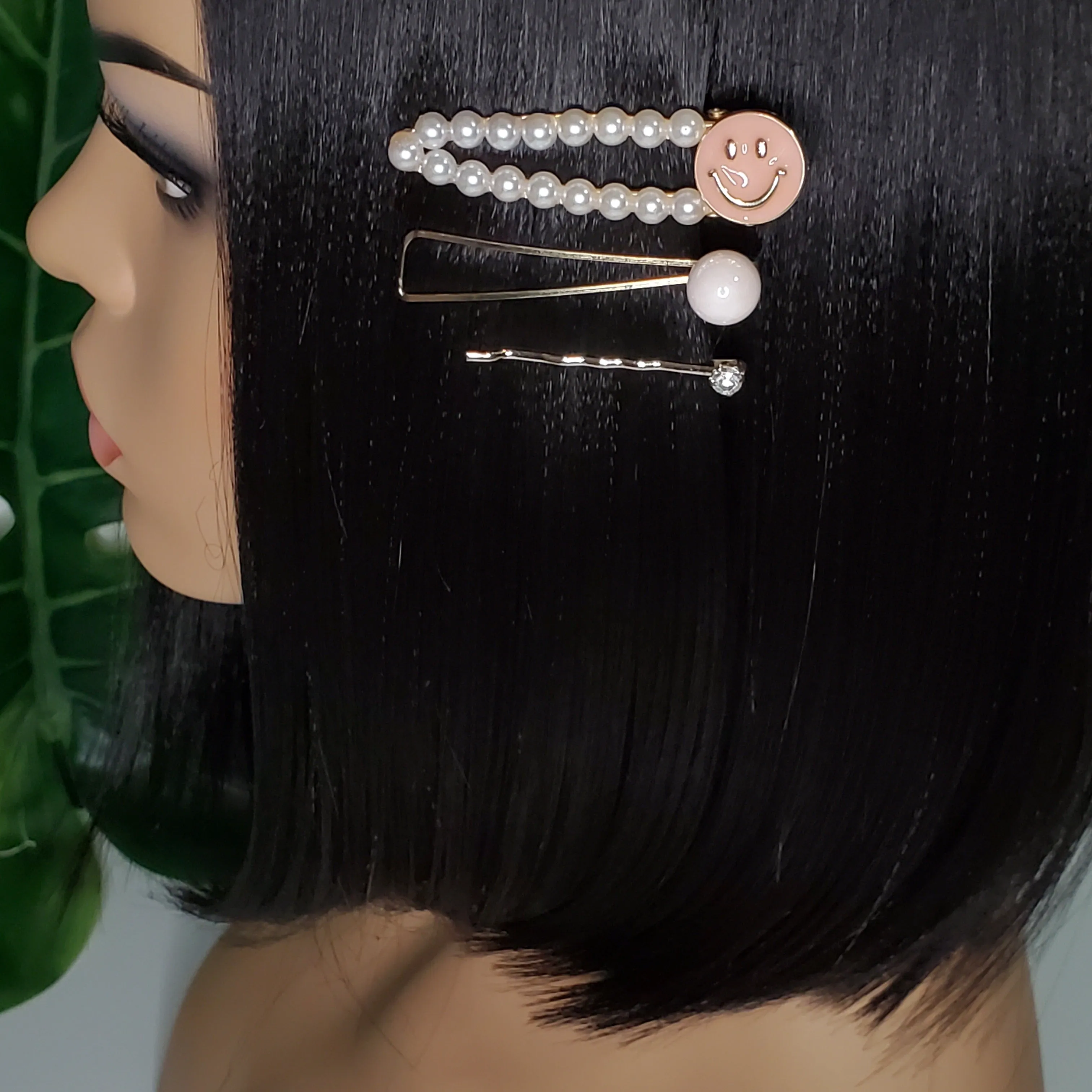 Rose Gold Pearl Hair Clips
