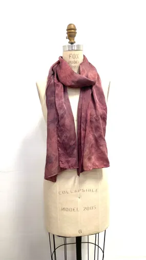 Silk Scarf in Burgundy - Natural Dyes - Hand Rolled Edges