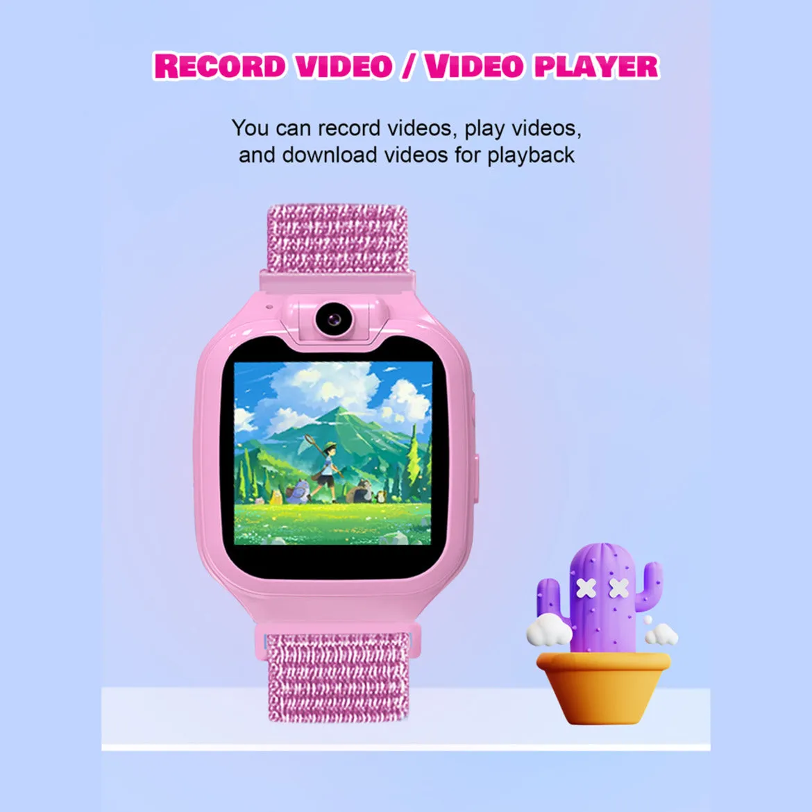 Spiky Minotaur Two-Way Calling Smart Watch - Pink
