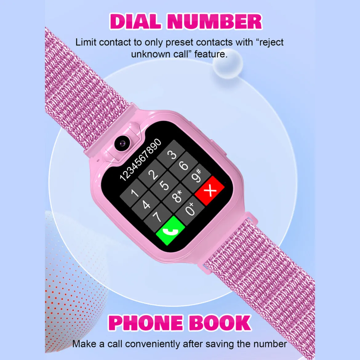 Spiky Minotaur Two-Way Calling Smart Watch - Pink