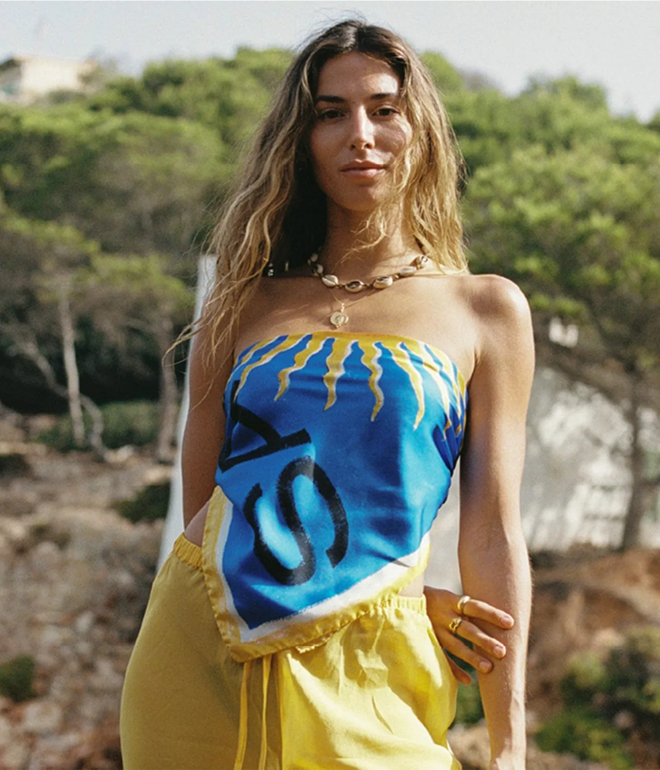 THE SANTORINI SUN SILK TRAVEL SCARF