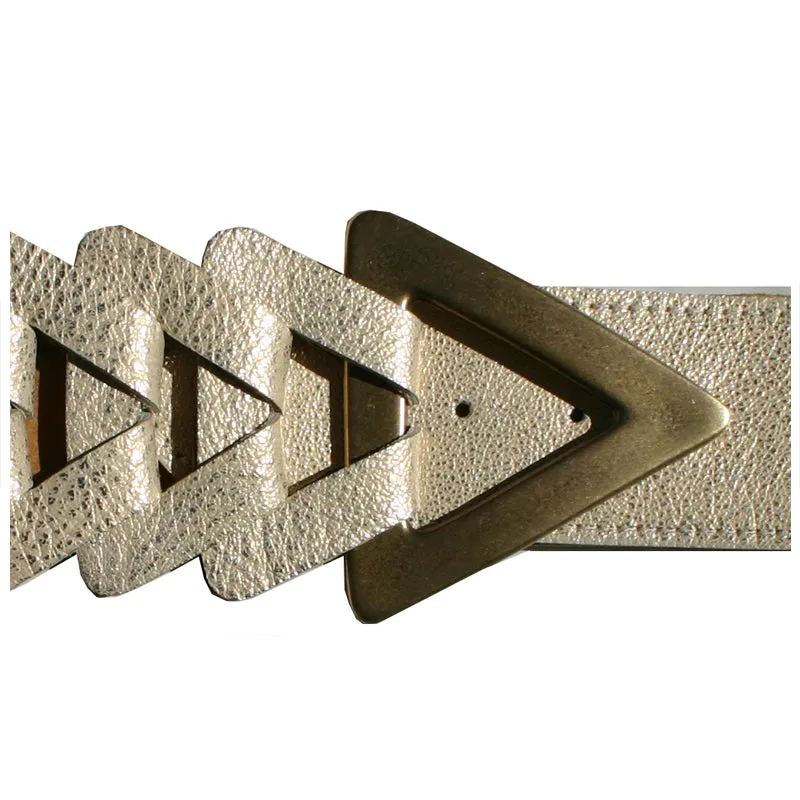 Triangle Waist Belt - Champagne Metallic