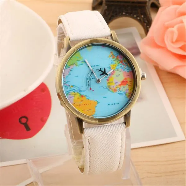  W106 White Band Globe Collection Quartz Watch
