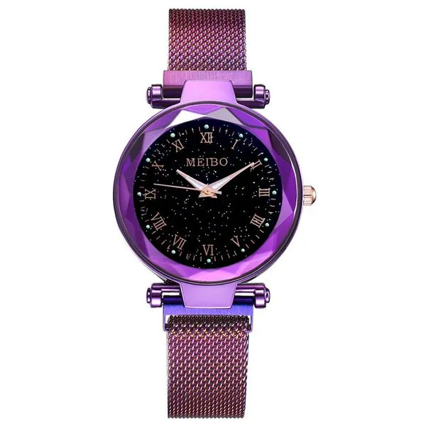 W178 Purple Midnight Mesh Roman Numeral Collection Quartz Watch