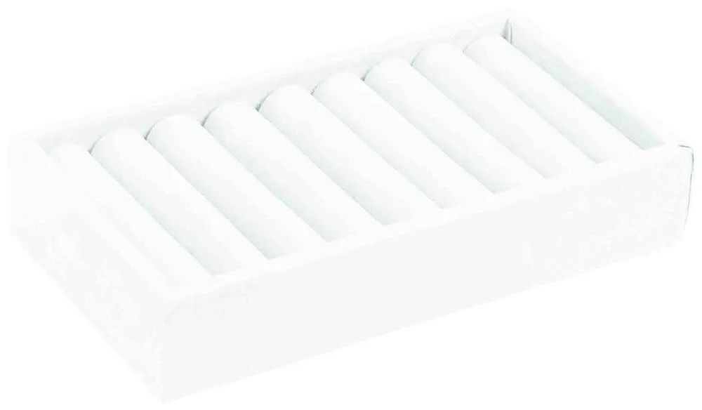 White Faux Leather 9 Slot Tray for Bangles/Rings